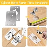 Flintronic 2PCS Stainless Steel Hinge Repair Brackets with 12 Screws view 4