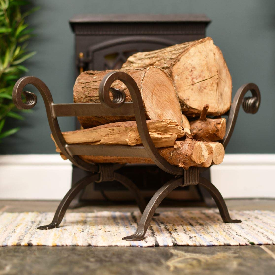 Black Country Metal Works Hunter Scroll Design Log Holder & Log Rack