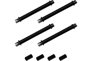 AUXBC 4 Set 4” Straight Pipe Lamp Stem Kit, M10 Double End Threaded Lamp Rod Long Extension Risers, Black Lamp Parts Replacement for DIY Floor Lamps, Table Lamps & Ceiling Lights