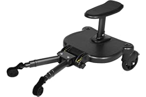 MUSESPANI Universal 2-in-1 Stroller Board, Buggy Child Board with Seat Removable Pedal Pushchair Wheeled Board, Holds Children Up to 55lbs (3-7 Years Old)