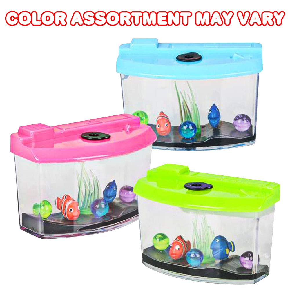 ArtCreativity 3 Inch Growing Aquarium Toy for Kids - Set of 3 - Fish Grow 5X Bigger in Water - Fun Expanding Animals - Best Gift Idea, Birthday Party Favor for Boys and Girls - Assorted Neon Colors