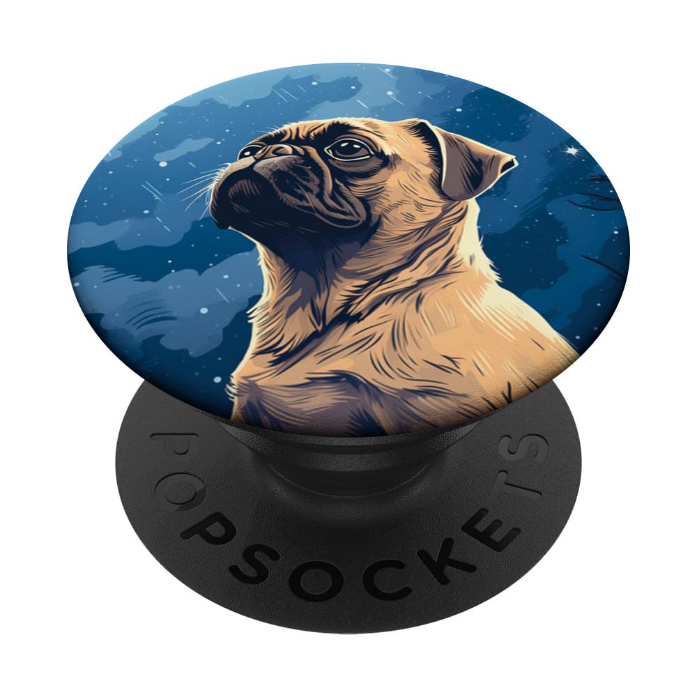 Pug Cute Dog Stars Pug PopSockets Swappable PopGrip