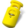 DYZD Plastic Cord Lock End Spring Stop Toggle Stoppers Heavy Duty Cord Lock Ideal for Lanyard,Luggage,Clothing,Backpack and Various Kinds of Outdoor and Gym Products(20PCS,Yellow)