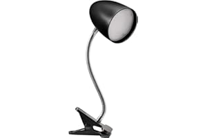 ENERGETIC LIGHTING Clip on Light for Bed, Non-Dimmable Clip on Reading Light for Bed, 4000K Cool White, 3.5W 240 LM Desk lamp with clamp, Eye Protection, ETL Listed, Black