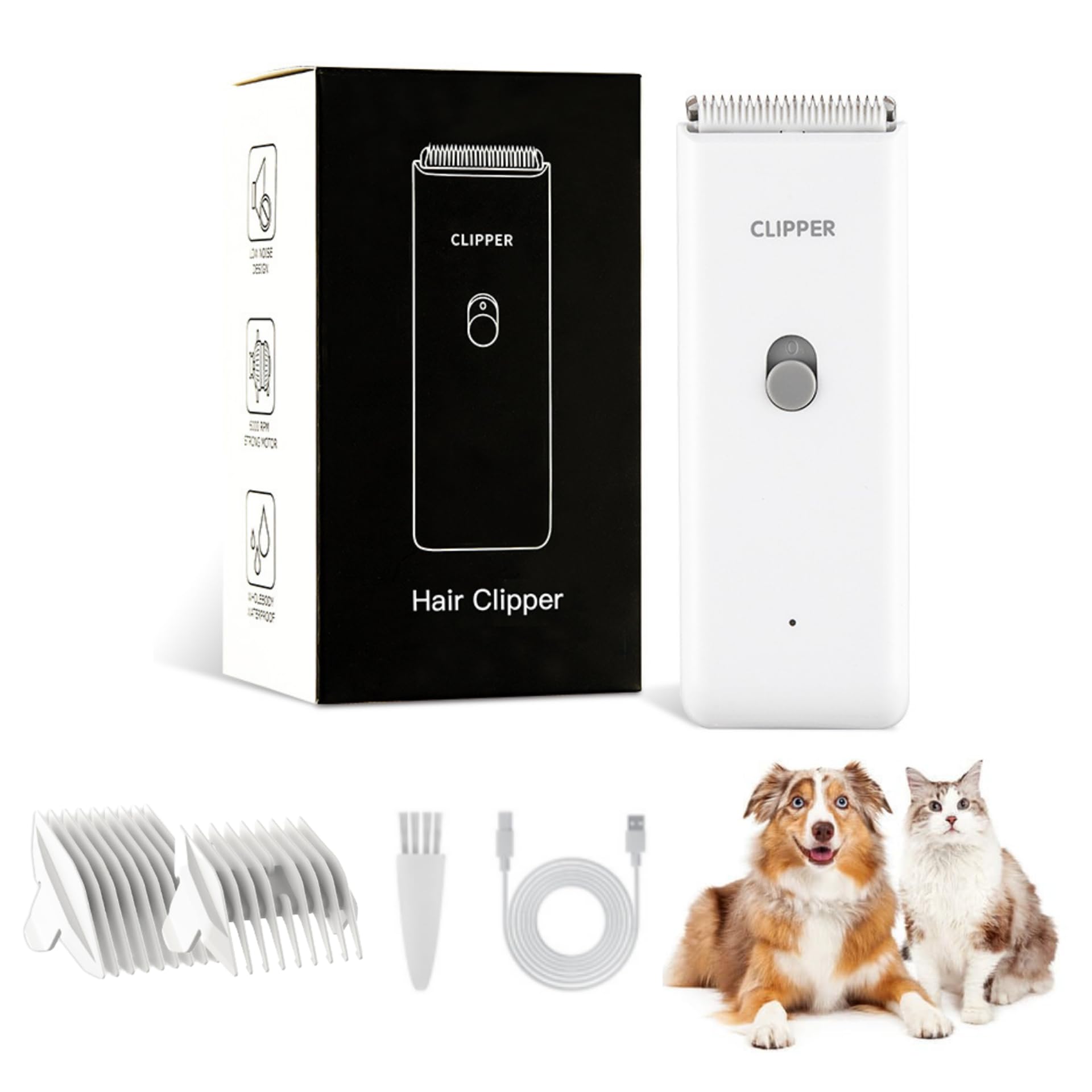 Photo 1 of Founouly Handy Dog Cat Clippers - Professional Cordless Grooming Tools - Low Noise Pet Hair Trimmer Kit, AP005, White