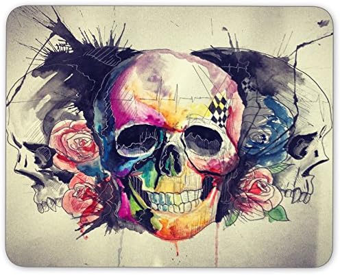 Colored Skull Head Design Personalized Rectangle Desktop Mousepad Mouse Pad (24 x 20 cm)