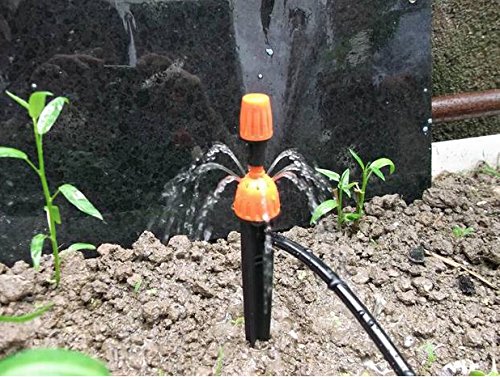 Wowlife Orange Adjustable Single Atomization Sprayer Single Water Misting Sprinkler Nozzle Micro Irrigation Set (25 Pcs)