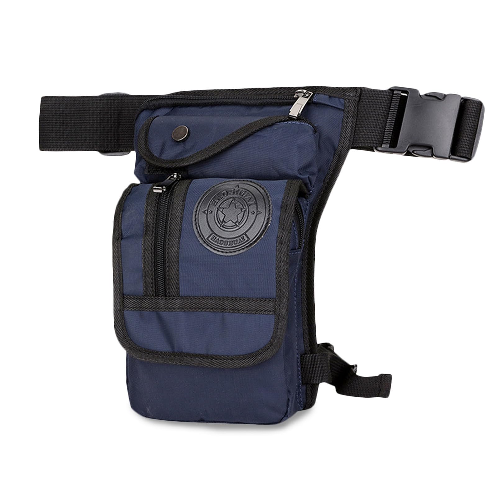 FANDARE Thigh Drop Leg Pouch Bag - Military Tactical Waist Pack Sling Bag for Hiking Cycling Travel Outdoor Blue