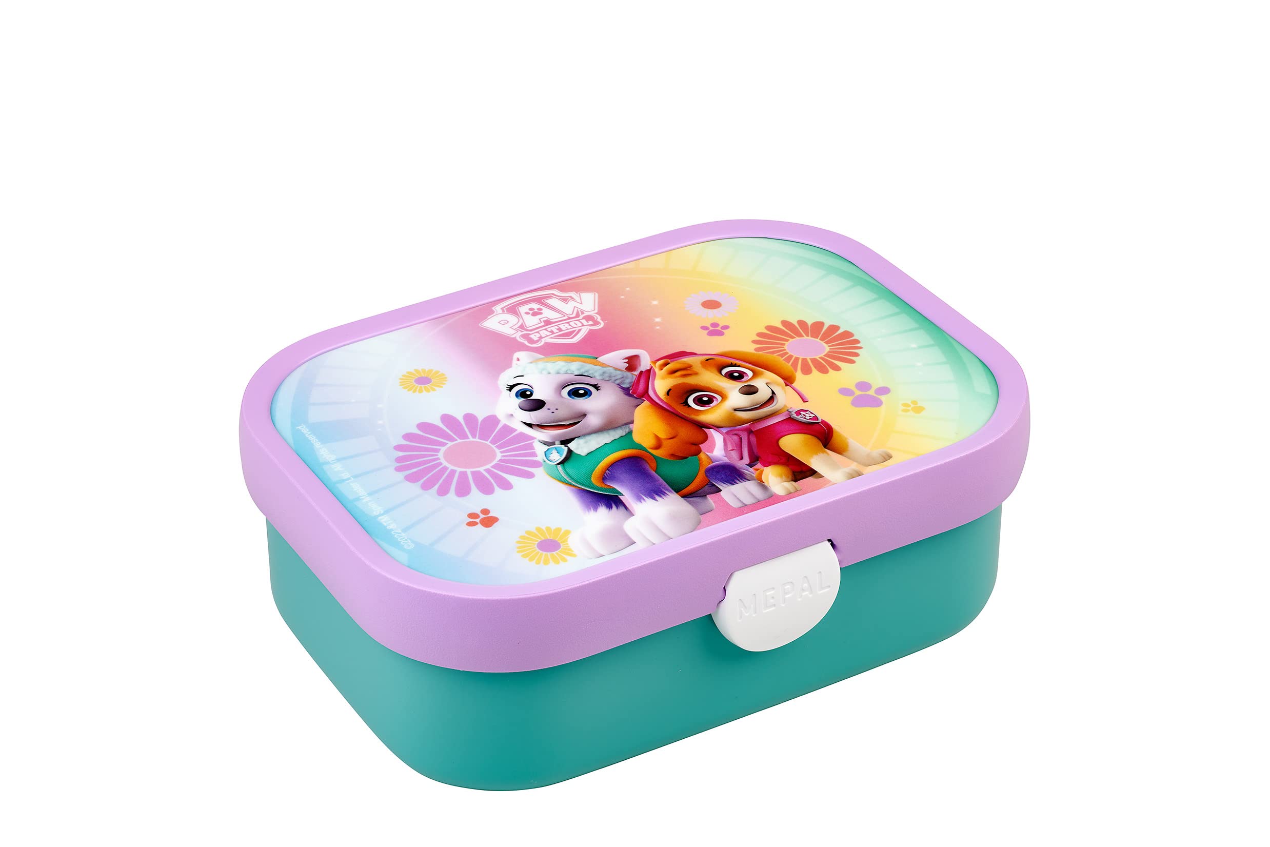 Mepal Campus Bento Lunch Box for Children With Compartment, Fork, Clip Closure - BPA-Free, Dishwasher Safe - 750 ml - Paw Patrol Girls