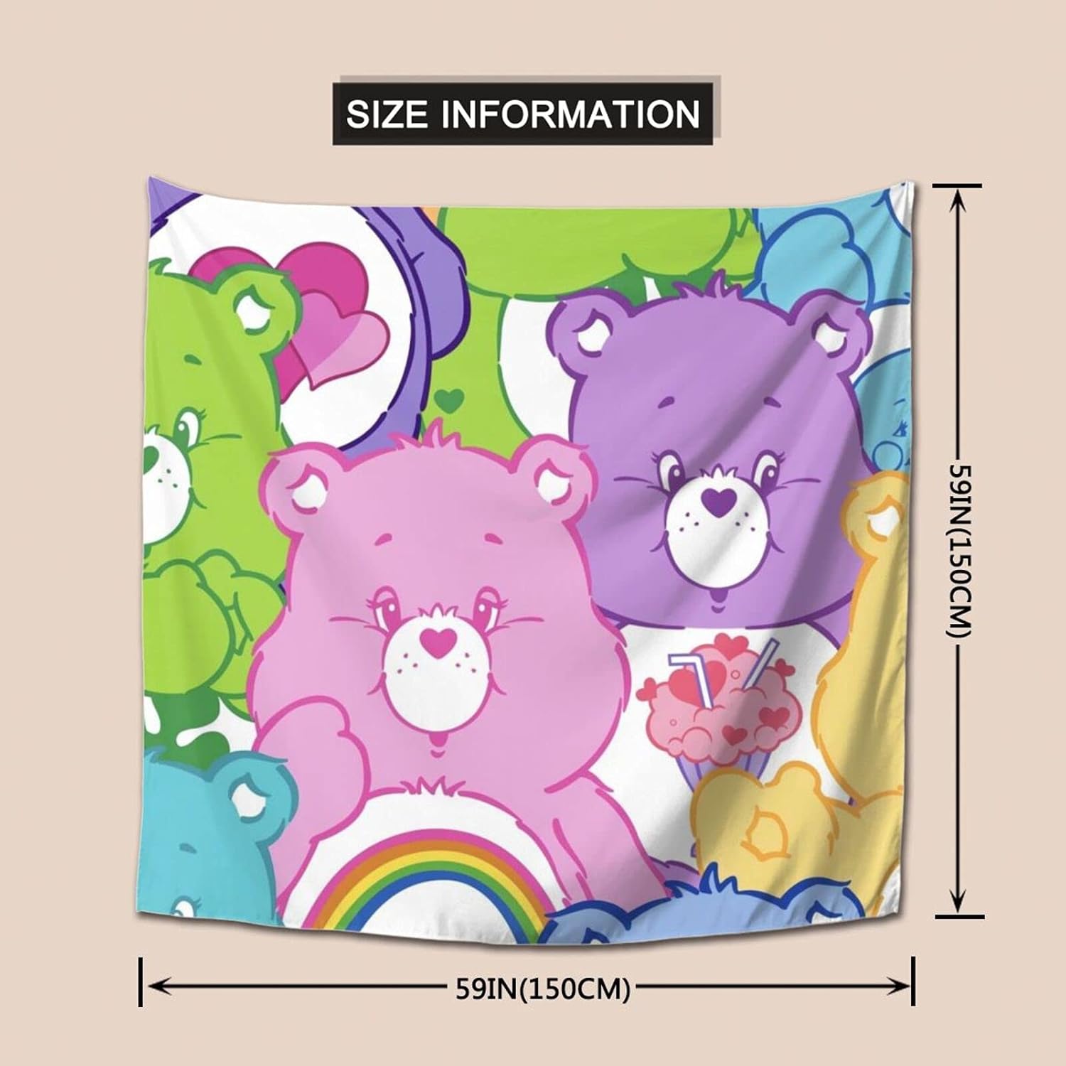 Amazon Co Jp ケアベア3 おしゃれ壁掛け 綺麗な装飾布 インテリア モダン 模様替え 部屋 窓カーテン 新居祝い 個性ギフト ホーム キッチン