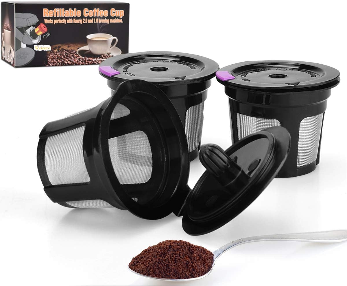 Reusable K Cup Coffee Filter Coffee Stainless Mesh Solo Filter Replacement for Keurig Brewers 2.0 or 1.0 Machine BPA Free