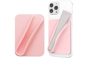 J.M.SHOW Silicone Lip Holder for Cell Phone, Lipstick Lip Glaze Lip Gloss Phone Case Back Stick On Holder for iPhone and Android Phones, Pink