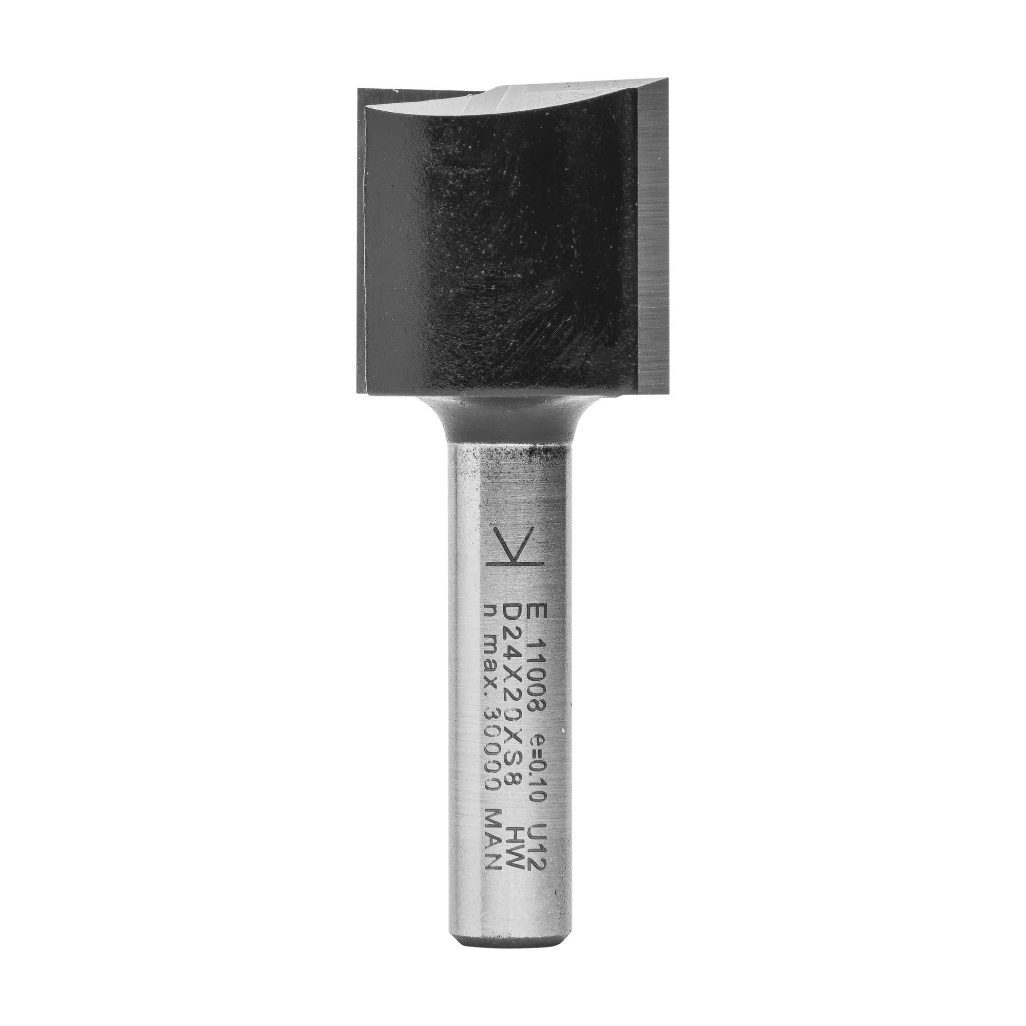 ENT 11008 Straight Cutter TC, Shank (S) 8 mm, Diameter (D) 24 mm, NL 20 mm, SL 32 mm, GL 52 mm, with Tungsten Carbide TC, Centre Tip — image 1