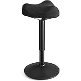 SONGMICS Ergonomic Wobble Stool, Height Adjustable Swivel Balance Chair | Standing Desk Stool, 23.3-33.1 Inches, Non-Slip Base, Saddle Seat, Ink Black, ACTIVO Collection UOSC008B01