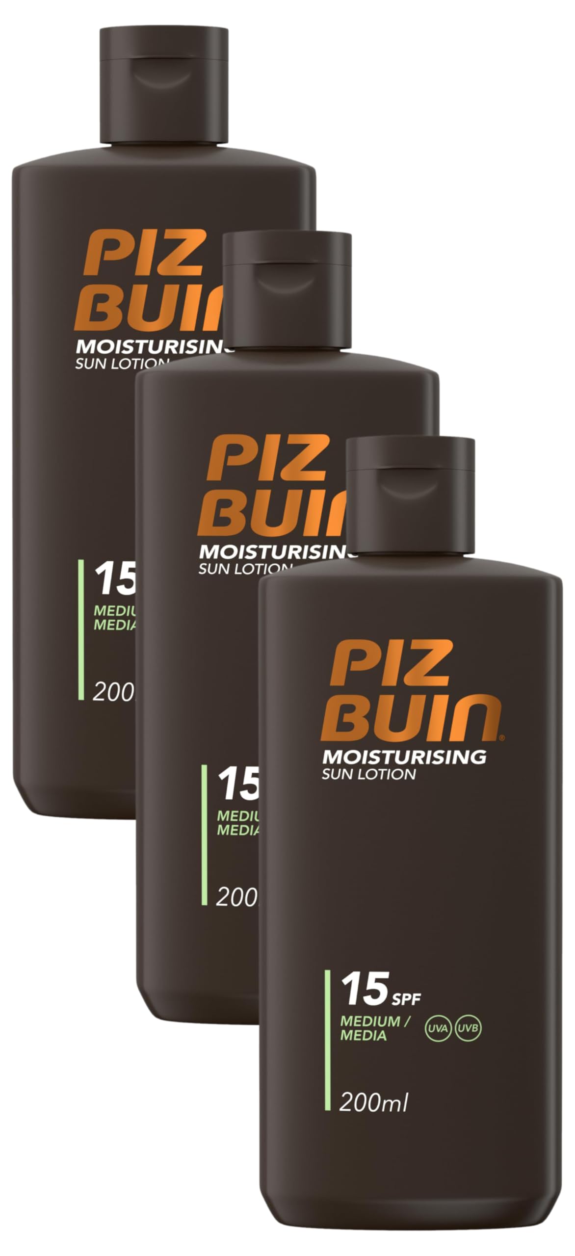 Piz Buin Moisturising Sun Lotion SPF 15, 200ml (Pack of 3)