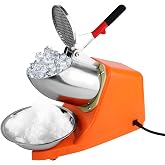 Electric Ice Crusher with Dual Blades,300W Electric Ice Shaver Machine (176lbs/80kg Per Hour,2200rpm) with Cover and Bowl 110V Electric Snow Cone Maker for Shaved Ice,Margaritas,Home Commercial Use