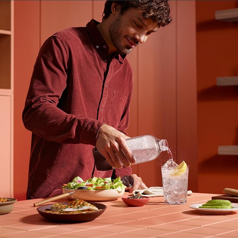 Clássico – 2 garrafas de plástico de 1L para carbonatar água, pretas