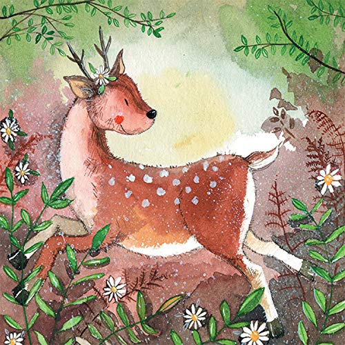 Alex Clark Forest Deer Blank Card - Woodland Animal - Watercolour - Card For Any Occasion - Card For Children