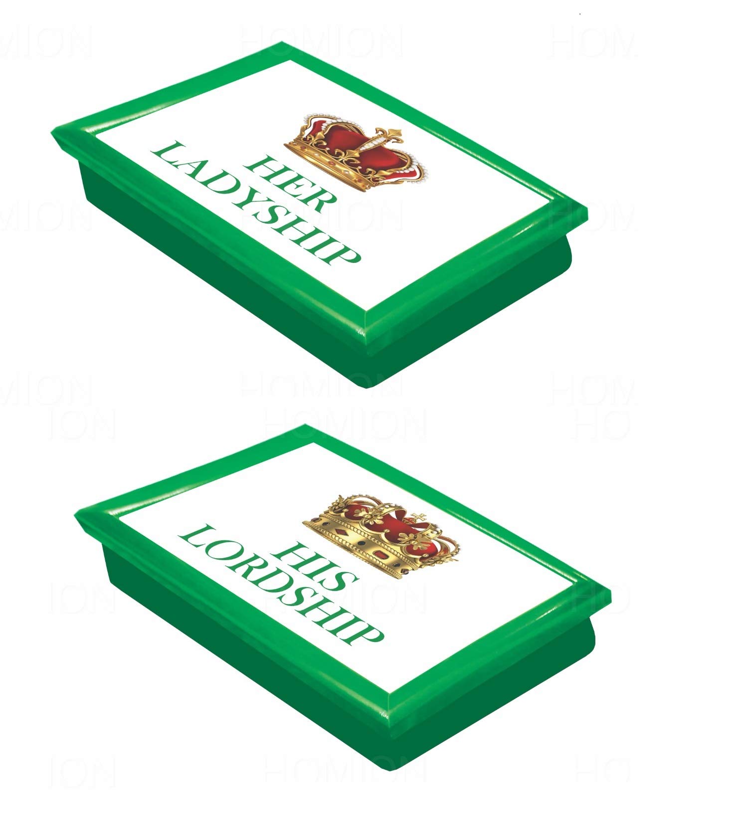 Lap Tray Serving Bean Bag TV Bed Soft Cushion Padded His Lordship & Her Ladyship