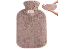 Hot Water Bottle with Hand Pocket Cover 2.0L Large Classic PVC BAYAGIN Hot Water Bag for Neck, Hand Feet and Shoulder Pain Wa