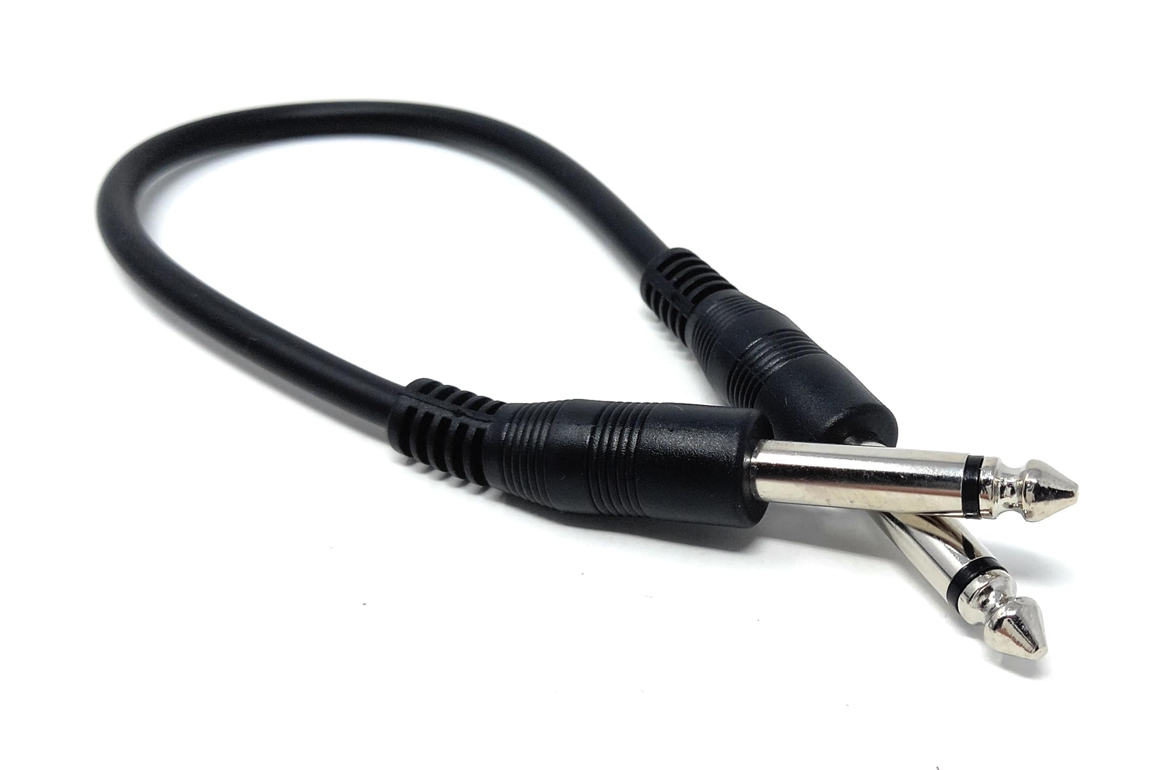 DRUT 25cm 6.35mm 1/4" TS Mono Jack to Jack Plug Lead for Guitar, Amplifiers, Music Instruments, Speakers, Microphone Cable Straight Ends, Black 0.8ft