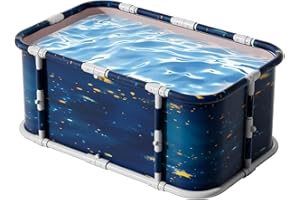 Simcat 45" Large Portable Foldable Bathtub Adult, Separate Family-Friendly SPA Therapy Tub Soaking, Hot SPA/Ice Bath Tub (Cosmic planets)