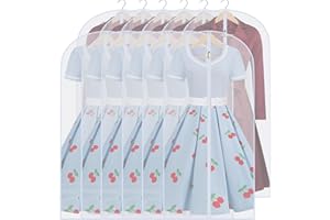 Garment Bags for Hanging Clothes (24''X48'' Set of 12) Suit Bags for Closet Storage Plastic Waterproof Suit Cover Bags with Z