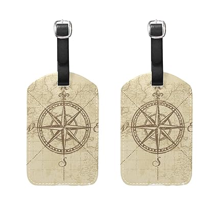 Amazon Com Luggage Tags Compass Rose Drawings Mens Tag Holder