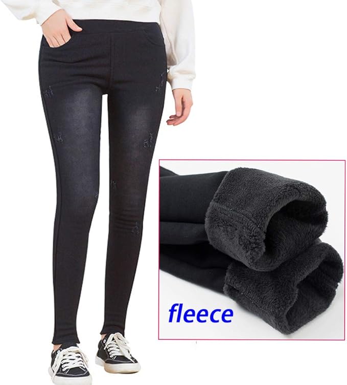 fleece lined denim jeggings