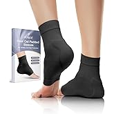 PGRODE Achilles Tendon Sleeve with Silicone Heel Protector Cushion Pad, Achilles Tendonitis Support Compression Socks for Women Plantar Fasciitis, Bursitis, Heel Pain Relife, 1 Pair (Black)
