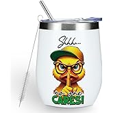 Funny Quotes Wine Tumbler, Sarcastic Duck Gifts Duck Decor Stuff Double Wall Vacuum Insulated Coffee Mug Wine Glass 12 oz Tumbler with Lid for Women Men Boss Coach Birthday Friendship Christmas