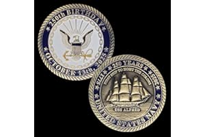 SECRET SQUIRREL CHALLENGE COINS Solid Brass 2025 Navy Challenge Coin for 250th Birthday 2 inch - USN Chiefs Khaki Ball Anniversary