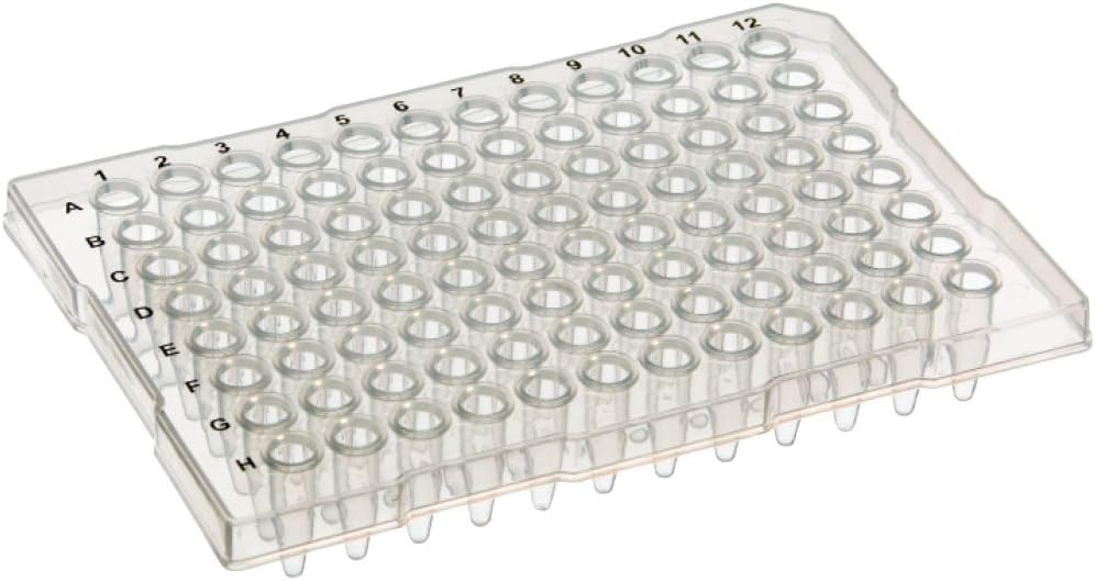Olympus 96-Well PCR Plate, Semi-Skirted, Flat Rim, Natural, 10 Plates/Unit