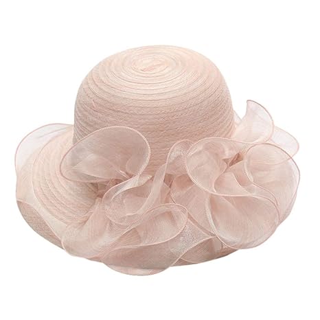 Damen Sonnenhut,Lookhy Organza-Kirche Der Frauen Kentucky Derby Fascinator Brautteeparty-Hochzeitshut