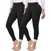 Vorvowry Women's Fleece Lined Leggings High Waisted Winter Thermal Workout Tights for Yoga Lady