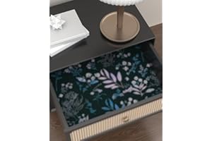 Laatse Vintage Wallpaper Peel and Stick Dark Floral Wallpaper 17.5'' x 118'' Black Green Leaf Contact Paper Vinyl Waterproof 
