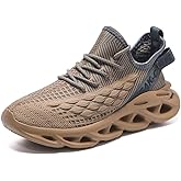 Jakcuz Plus Size Men's Lightweight Walking Shoes Mesh Fish Scale Pattern Fashion Sneakers