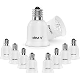 DiCUNO E17 to E26 Adapter, Convert Intermediate to Standard Socket, 10-Pack | Intermediate E17 Socket to Standard E26 Socket Converter, LED Light Bulb Converter, Max Wattage 200W, 200℃ Heat Resistant