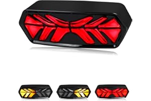 QUASCO LED Brake Tail Light Integrated Sequential Rear Turn Signals Motorcycle Taillight Assembly Compatible with Honda Grom MSX125 CB650F CB650R CBR650F CTX700N, Smoked Lens
