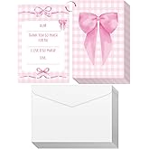Eaasty 72 Pieces Kids Thank You Cards Fill in the Blank Thank You Notes with Envelopes Colorful Thanks Appreciation Gift Greeting Cards for Birthday Graduation Party, All Occasion (Bow Style)