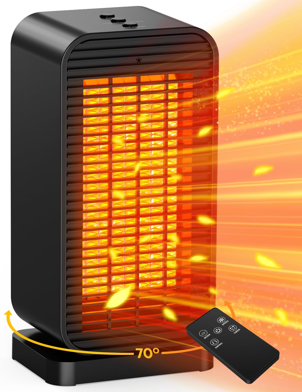 Photo 1 of *****FOR PARTS/ NON-FUNCTIONAL**** BALKO Space Heater, Portable Electric Heaters for Indoor Use with Thermostat, Fan Mode, Remote Control, Tip-over & Overheat Protection, 1500W PTC Ceramic Safety Heaters for Large Room/Office/Bedroom