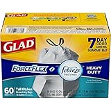 Glad ForceFlex OdorShield Tall Kitchen Drawstring Trash Bags - Febreze Crisp Clean - 13 Gallon - 60 Count