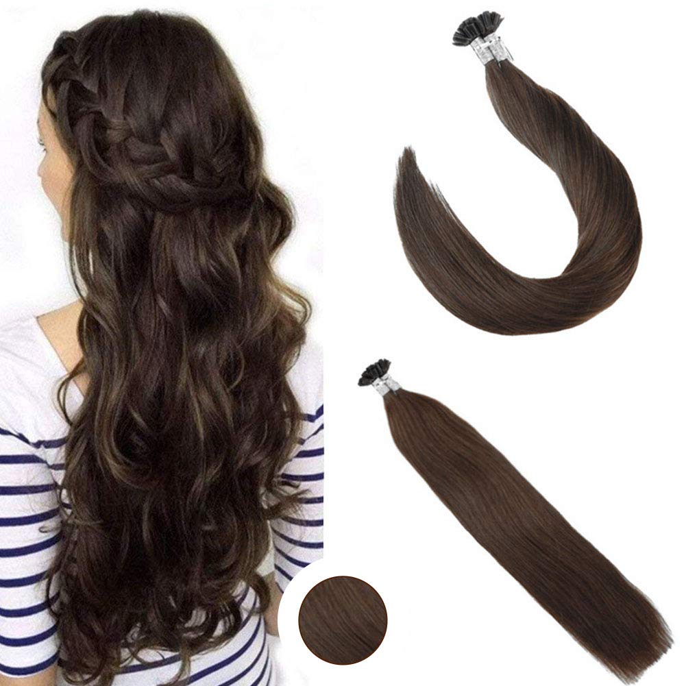 Amazon Com Ugeat U Tip Hair Extensions Human Hair Color 4 Dark
