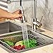 Votamuta Single Handle Kitchen Faucet Sink with Pull Out Sprayer Brushed Niclel Mixer Tap with Deck Plate
