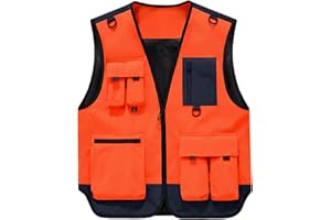 Mens Fishing Vest Utility Lightweight Outdoor Travel Safari Photo Cargo Jackets Sleeveless Hunting Vests With Multi Pockets