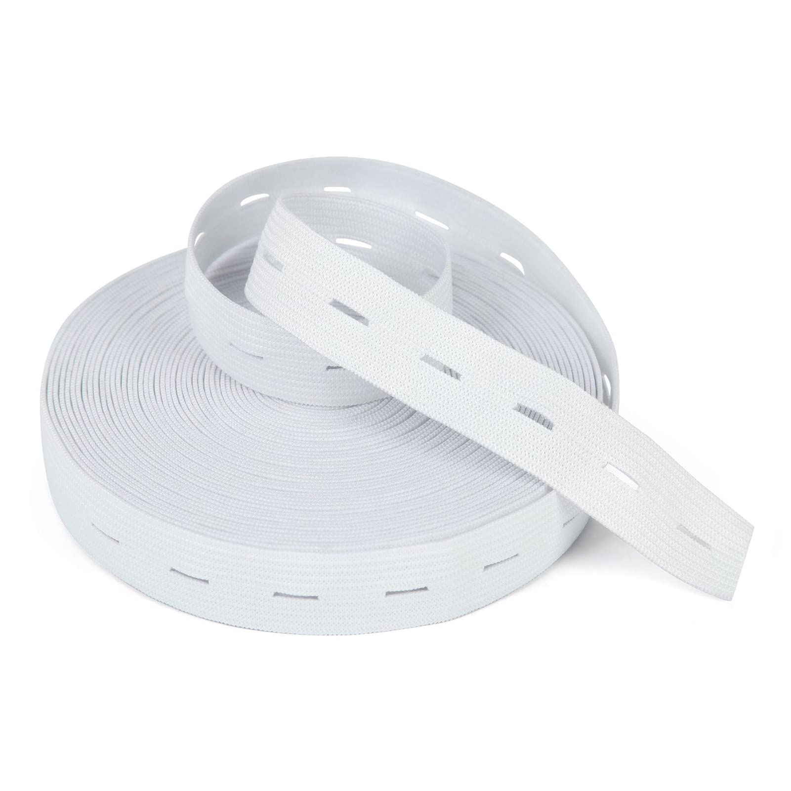 DAHI Elastic Bands for Sewing Stretch Elastic Fabric Band Elastic Sewing Bands for Wigs DIY Sewing Craft (2cm/20mete white-B)