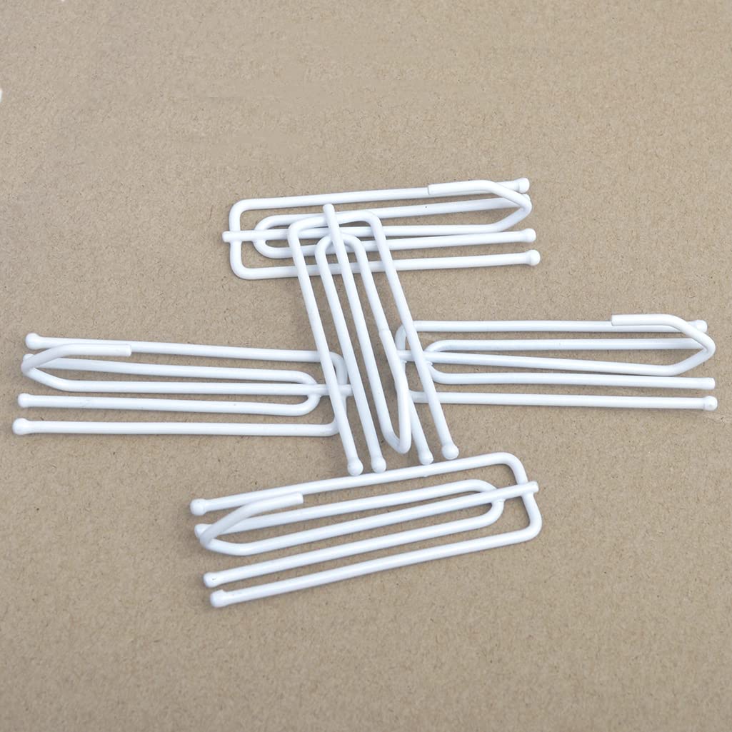 Photo 1 of Ailejia White Curtain Drapery Pleat Hooks 4 Prongs Drapery Hooks Traverse Pleater Pinch Pleat Clips Hooks 50pcs for Slides Clasp Drapery Hooks