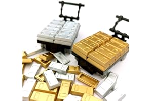 sprite world Plating Gold Bars Sliver Bars Brick Blocks Toy Treasure Set for Mini Figures Compatible Major Brands