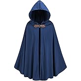 TOONRAIN Men's Adult Medieval Cloak Hoodie Velvet Renaissance Cape Halloween Dress Up
