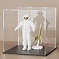 SVENJBB Acrylic Display Case, 8x8x8 Inch Cube Acrylic Boxes for Display, Clear Display Cases with Matte Black Base and Lid for Collectibles and Figures